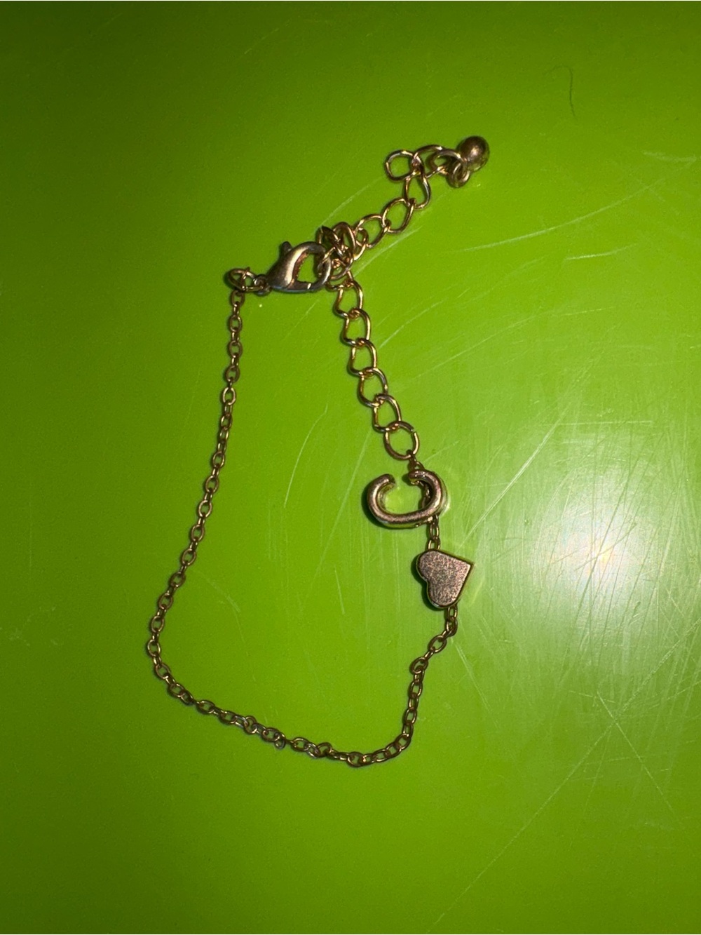 Delicate Gold-Tone Heart Charm Bracelet